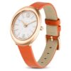 Imber Oval-ur, Swiss Made, læderrem, orange, rosaguld-farvet finish Imber Oval-ur, Swiss Made, læderrem, orange, rosaguld-farvet finish