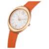 Imber Oval-ur, Swiss Made, læderrem, orange, rosaguld-farvet finish Imber Oval-ur, Swiss Made, læderrem, orange, rosaguld-farvet finish