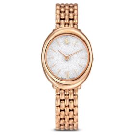 Imber Oval ur, Swiss Made, metalarmbånd, guldfarvet, rosaguld-finish