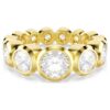 Imber-ring med blandede runde slibninger, hvid, forgyldt Imber-ring med blandede runde slibninger, hvid, forgyldt