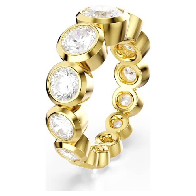 Imber-ring med blandede runde slibninger, hvid, forgyldt Imber-ring med blandede runde slibninger, hvid, forgyldt