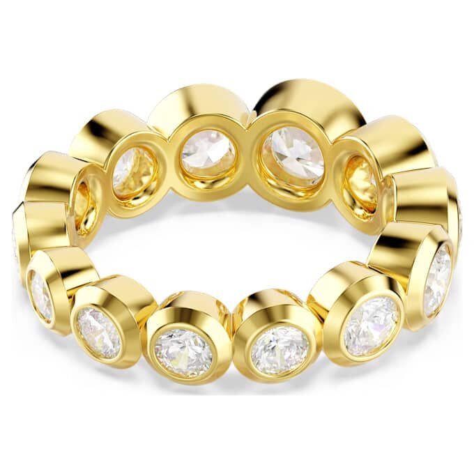 Imber-ring med blandede runde slibninger, hvid, forgyldt Imber-ring med blandede runde slibninger, hvid, forgyldt
