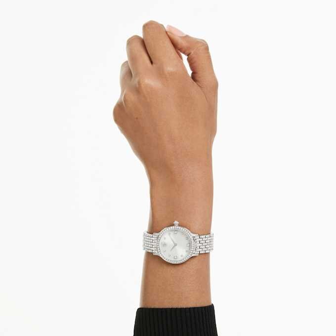 Imber-ure, fremstillet i Schweiz, metalarmbånd, sølvfarvet, rustfrit stål Imber-ure, fremstillet i Schweiz, metalarmbånd, sølvfarvet, rustfrit stål