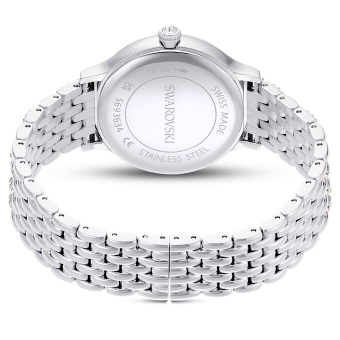 Imber-ure, fremstillet i Schweiz, metalarmbånd, sølvfarvet, rustfrit stål Imber-ure, fremstillet i Schweiz, metalarmbånd, sølvfarvet, rustfrit stål