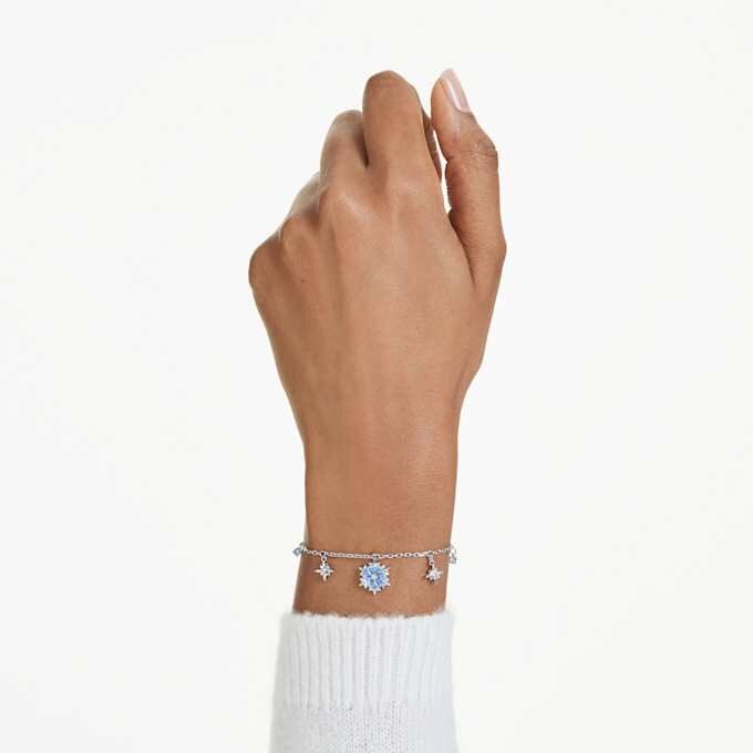 Magic-armbånd med snefnug, blå, rhodiumbelagt Magic-armbånd med snefnug, blå, rhodiumbelagt