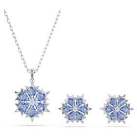 Magic Set Snowflake, blå, rhodiumbelagt