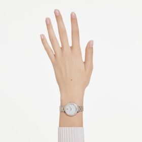 Matrix 3-Link ur, Swiss Made, metalarmbånd, sølvfarvet, rosaguld-farvet finish