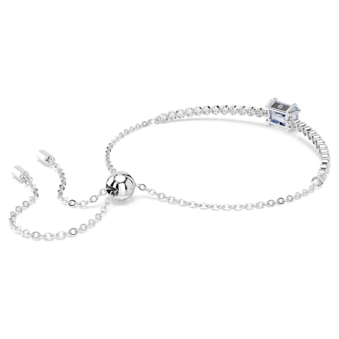 Matrix-armbånd med blandede slibninger, blå, rhodineret Matrix-armbånd med blandede slibninger, blå, rhodineret
