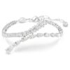 Matrix-armbånd med blandede slibninger, hvidt, rhodiumbelagt Matrix-armbånd med blandede slibninger, hvidt, rhodiumbelagt