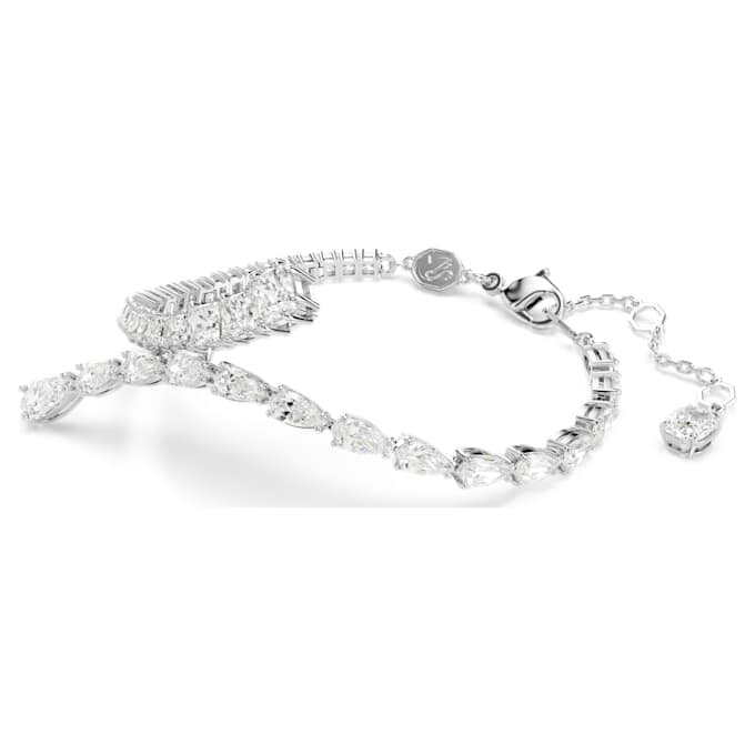 Matrix-armbånd med blandede slibninger, hvidt, rhodiumbelagt Matrix-armbånd med blandede slibninger, hvidt, rhodiumbelagt