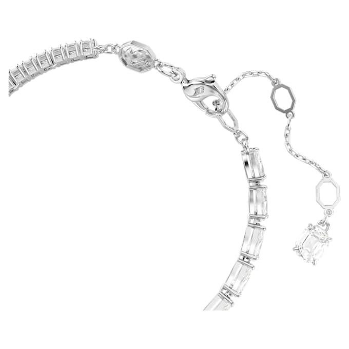 Matrix-armbånd med blandede slibninger, hvidt, rhodiumbelagt Matrix-armbånd med blandede slibninger, hvidt, rhodiumbelagt