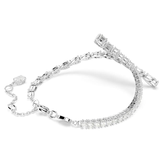 Matrix-armbånd med blandede slibninger, hvidt, rhodiumbelagt Matrix-armbånd med blandede slibninger, hvidt, rhodiumbelagt