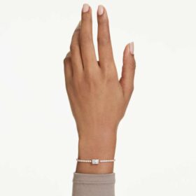 Matrix-armbånd med blandede slibninger, hvidt, rosaguldbelagt Matrix-armbånd med blandede slibninger, hvidt, rosaguldbelagt
