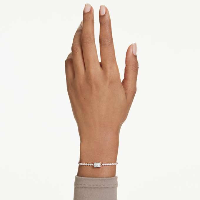 Matrix-armbånd med blandede slibninger, hvidt, rosaguldbelagt Matrix-armbånd med blandede slibninger, hvidt, rosaguldbelagt