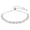 Matrix-armbånd med krystalperle, rundslibet, hvid, rhodiumbelagt Matrix-armbånd med krystalperle, rundslibet, hvid, rhodiumbelagt