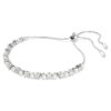 Matrix-armbånd med krystalperle, rundslibet, hvid, rhodiumbelagt Matrix-armbånd med krystalperle, rundslibet, hvid, rhodiumbelagt