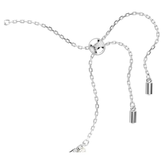 Matrix-armbånd med krystalperle, rundslibet, hvid, rhodiumbelagt Matrix-armbånd med krystalperle, rundslibet, hvid, rhodiumbelagt
