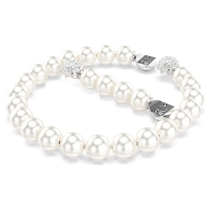 Matrix-armbånd med krystalperler, hvidt, rhodineret Matrix-armbånd med krystalperler, hvidt, rhodineret