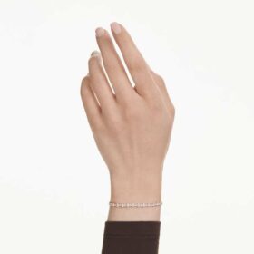 Matrix-armbånd, rundslibet, hvid, forgyldt Matrix-armbånd, rundslibet, hvid, forgyldt