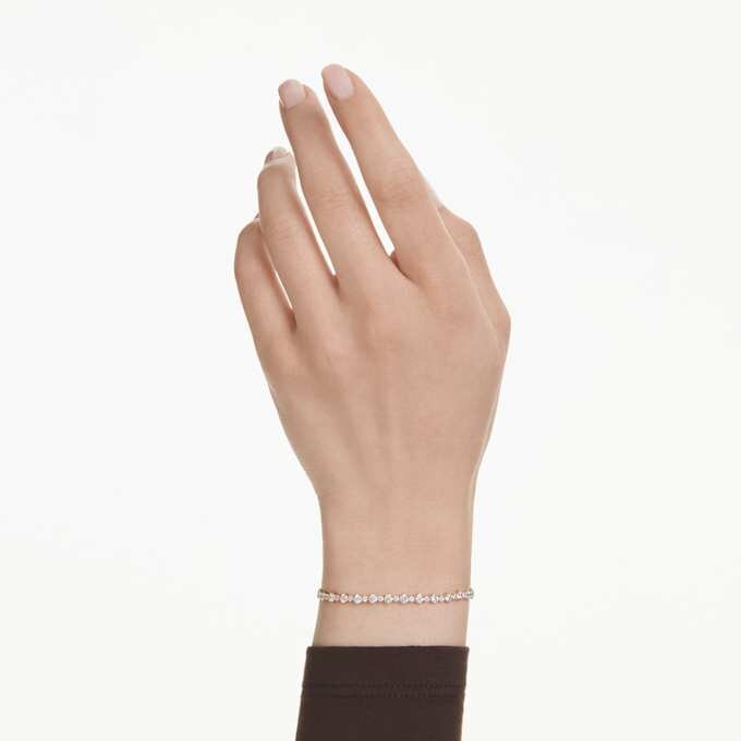 Matrix-armbånd, rundslibet, hvid, forgyldt Matrix-armbånd, rundslibet, hvid, forgyldt