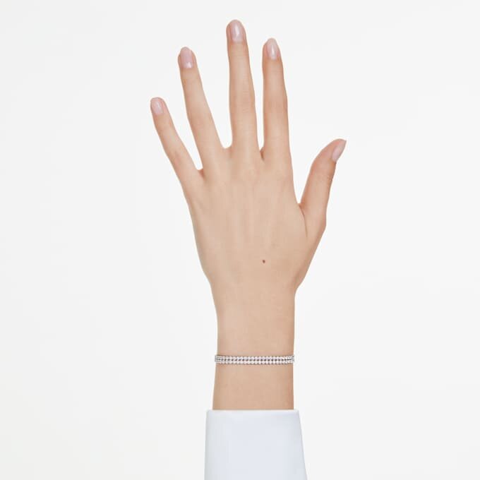 Matrix-armbånd, rundslibet, hvidt, rhodiumbelagt Matrix-armbånd, rundslibet, hvidt, rhodiumbelagt