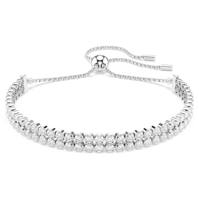 Matrix-armbånd, rundslibet, hvidt, rhodiumbelagt Matrix-armbånd, rundslibet, hvidt, rhodiumbelagt