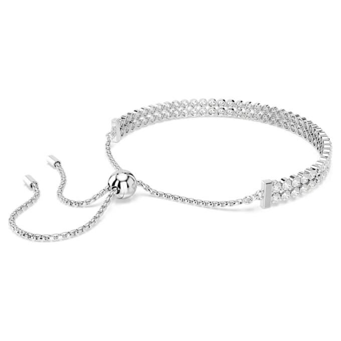Matrix-armbånd, rundslibet, hvidt, rhodiumbelagt Matrix-armbånd, rundslibet, hvidt, rhodiumbelagt