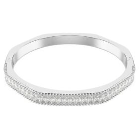 Matrix-armring med baguetteslibning, ottekantet form, hvid, rhodiumbelagt Matrix-armring med baguetteslibning, ottekantet form, hvid, rhodiumbelagt
