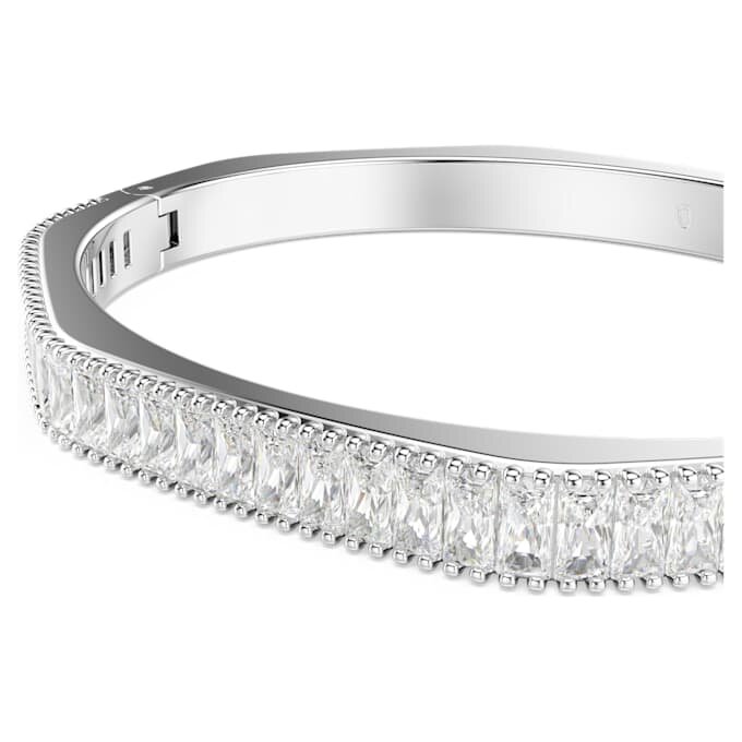 Matrix-armring med baguetteslibning, ottekantet form, hvid, rhodiumbelagt Matrix-armring med baguetteslibning, ottekantet form, hvid, rhodiumbelagt