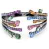 Matrix-armring med blandede slibninger, buket, flerfarvet, rutheniumbelagt