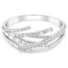 Matrix-armring med blandede slibninger, hvid, rhodineret Matrix-armring med blandede slibninger, hvid, rhodineret