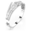 Matrix-armring med blandede slibninger, hvid, rhodineret Matrix-armring med blandede slibninger, hvid, rhodineret