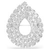 Matrix-broche, rundslibet, hvid, rhodiumbelagt Matrix-broche, rundslibet, hvid, rhodiumbelagt