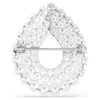 Matrix-broche, rundslibet, hvid, rhodiumbelagt Matrix-broche, rundslibet, hvid, rhodiumbelagt
