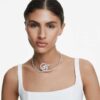 Matrix-choker med baguetteslibning, hvid, rhodineret Matrix-choker med baguetteslibning, hvid, rhodineret