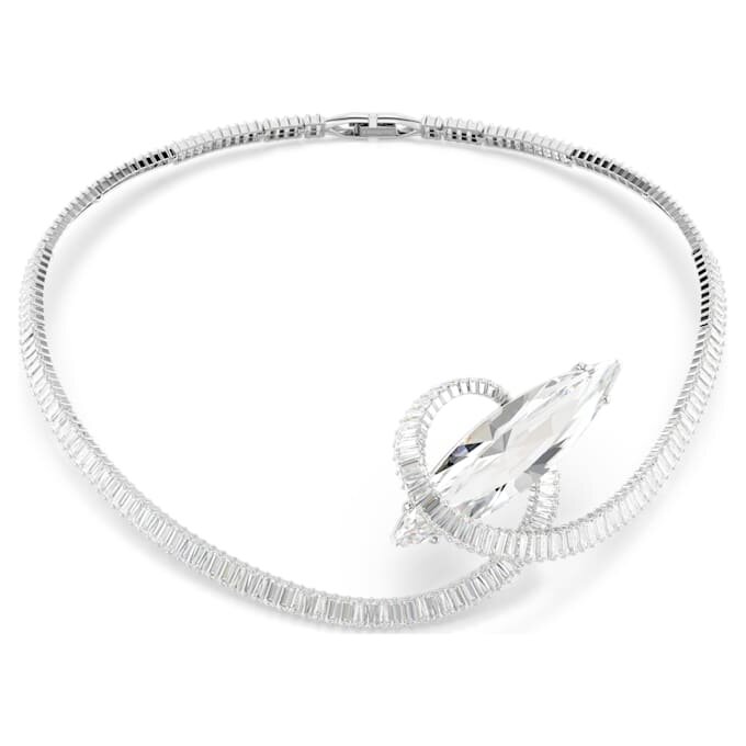 Matrix-choker med baguetteslibning, hvid, rhodineret Matrix-choker med baguetteslibning, hvid, rhodineret