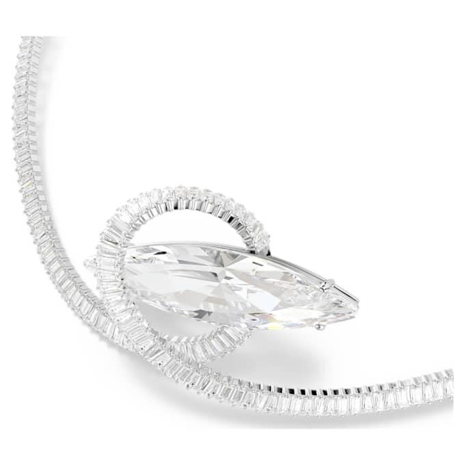 Matrix-choker med baguetteslibning, hvid, rhodineret Matrix-choker med baguetteslibning, hvid, rhodineret