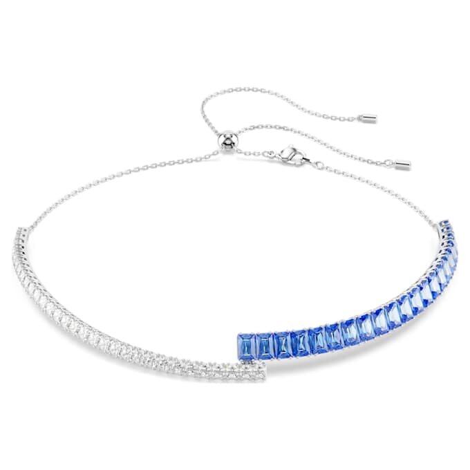Matrix-choker med blandede slibninger, blå, rhodineret Matrix-choker med blandede slibninger, blå, rhodineret