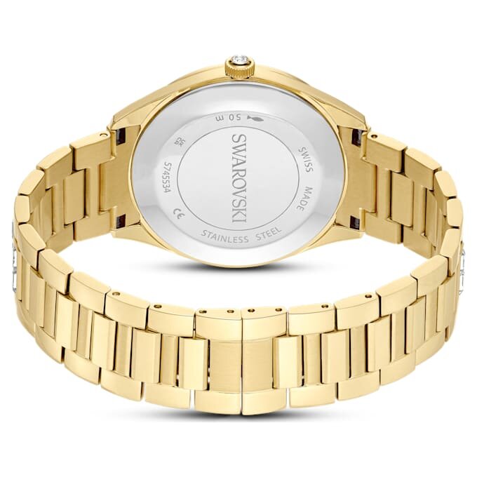 Matrix Date-ur, fremstillet i Schweiz, metalarmbånd, guldfarvet, guldfarvet finish Matrix Date-ur, fremstillet i Schweiz, metalarmbånd, guldfarvet, guldfarvet finish