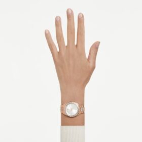 Matrix Date-ure, Swiss Made, metalarmbånd, rosaguldfarvet, rosaguldfarvet finish