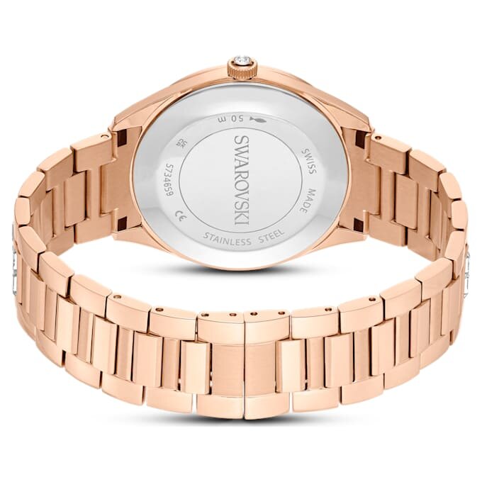 Matrix Date-ure, Swiss Made, metalarmbånd, rosaguldfarvet, rosaguldfarvet finish Matrix Date-ure, Swiss Made, metalarmbånd, rosaguldfarvet, rosaguldfarvet finish