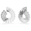 Matrix hoop-øreringe med blandede runde slibninger, hvid, rhodiumbelagt Matrix hoop-øreringe med blandede runde slibninger, hvid, rhodiumbelagt