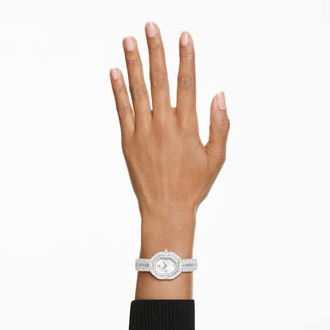 Matrix Octagon-ure med baguetteslibning, metalarmbånd, sølvfarvet, rustfrit stål Matrix Octagon-ure med baguetteslibning, metalarmbånd, sølvfarvet, rustfrit stål