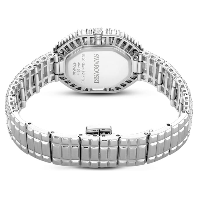 Matrix Octagon-ure med baguetteslibning, metalarmbånd, sølvfarvet, rustfrit stål Matrix Octagon-ure med baguetteslibning, metalarmbånd, sølvfarvet, rustfrit stål