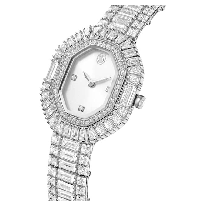 Matrix Octagon-ure med baguetteslibning, metalarmbånd, sølvfarvet, rustfrit stål Matrix Octagon-ure med baguetteslibning, metalarmbånd, sølvfarvet, rustfrit stål