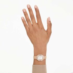 Matrix Octagon-ure med metalarmbånd, rosaguldfarvet, rosaguldfarvet finish