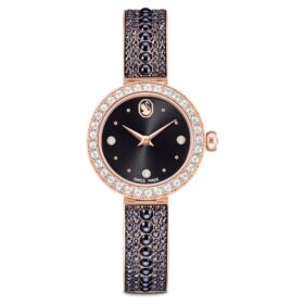 Matrix Pearl armbåndsur, fremstillet i Schweiz, krystalarmbånd, sort, rosaguld-farvet finish Matrix Pearl armbåndsur, fremstillet i Schweiz, krystalarmbånd, sort, rosaguld-farvet finish