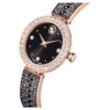 Matrix Pearl armbåndsur, fremstillet i Schweiz, krystalarmbånd, sort, rosaguld-farvet finish
