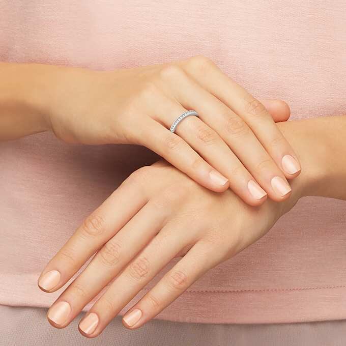 Matrix-ring, hvid, rhodineret Matrix-ring, hvid, rhodineret