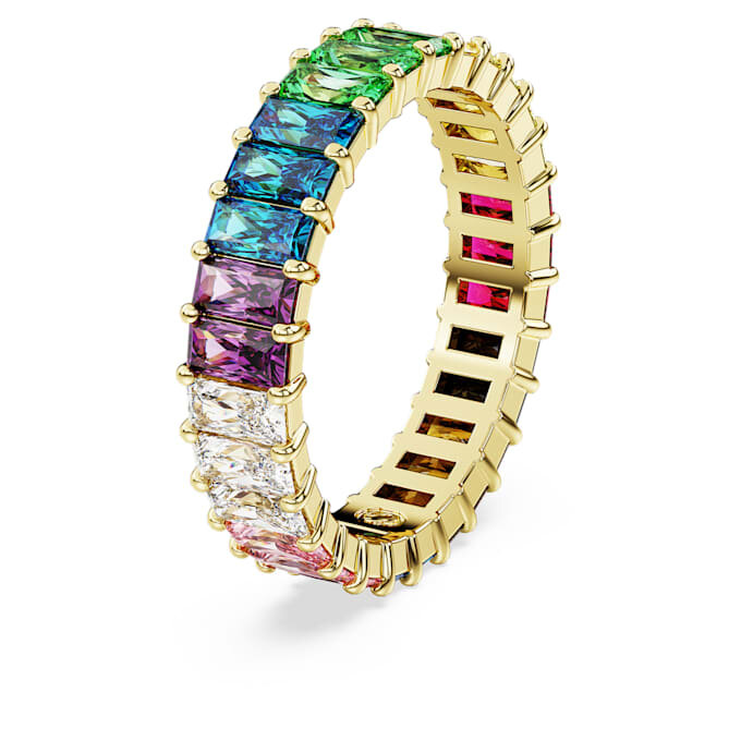 Matrix-ring med baguetteslibning, flerfarvet, guldbelagt Matrix-ring med baguetteslibning, flerfarvet, guldbelagt